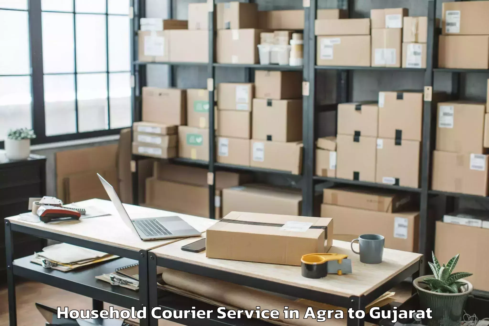 Hassle-Free Agra to Veer Narmad South Gujarat Univ Household Courier